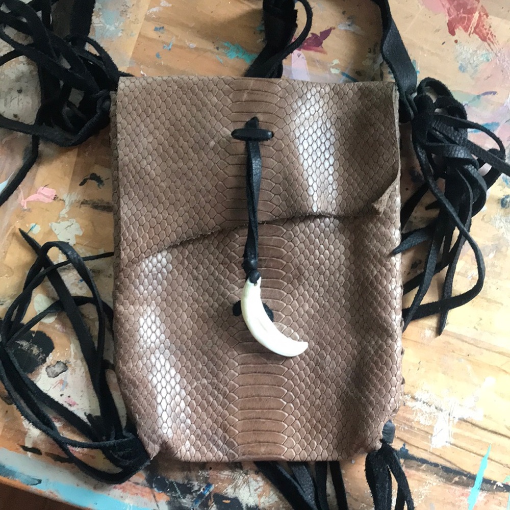 Native American style leather satchel
